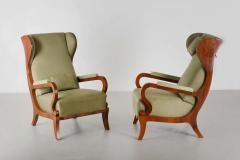 Fine Biedermeier Walnut Armchairs Vienna c 1825  - 3441291