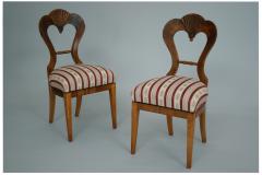 Fine Biedermeier Walnut Side Chairs Vienna c 1825  - 3534885