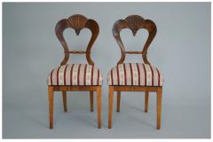 Fine Biedermeier Walnut Side Chairs Vienna c 1825  - 3534886
