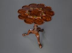 Fine Brass Inlaid Scalloped Tripod Table Attributed to Frederick Hintz - 4693874