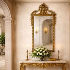 Fine Chinese Chippendale Pagoda Carved Giltwood Wall Mirror English c 1775 - 4479621