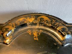 Fine English 19th Century Floral Tole Tray on Regency Style Stand - 1400480