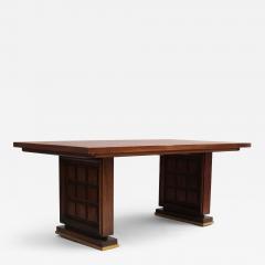 Fine French 1930s Mahogany Dining Writing Table 8 matching chairs available  - 4659289