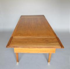 Fine French 1940s Extendable Walnut Dining Writing Table - 3788569