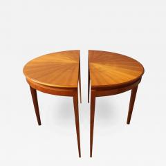 Fine French 1950s Cherry Round Dining Table Divisible in Two Demi Lune Tables - 414137