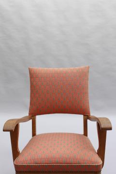 Fine French 1950s Lime Oak Bridge Armchair - 4094294