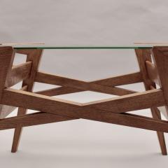 Fine French 1950s Oak and Glass Coffee Table by Maxime Old - 3924691