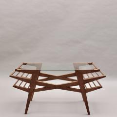 Fine French 1950s Oak and Glass Coffee Table by Maxime Old - 3924692