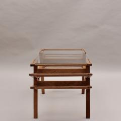 Fine French 1950s Oak and Glass Coffee Table by Maxime Old - 3924698