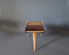 Fine French 1950s Rosewood and Sycamore Side Table Magazine Rack - 1377572