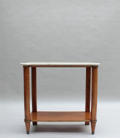 Fine French 1950s Two Tiered Walnut Console - 3614371