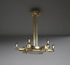 Fine French 1960s Brass and Glass Chandelier - 395543