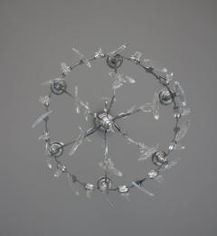 Fine French 1970s Metal and Glass Chandelier - 395618