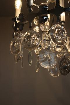 Fine French 1970s Metal and Glass Chandelier - 395620