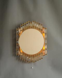 Fine French 1970s Metal and Glass Illuminated Mirror - 4409351