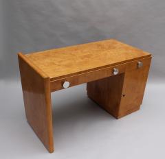 Fine French Art Deco Birch Desk with Chrome Details - 603929