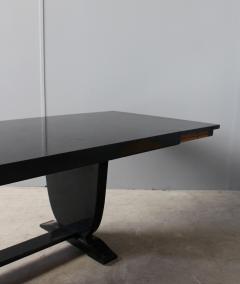 Fine French Art Deco Black Lacquered Dining or Writing Table - 612934