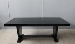 Fine French Art Deco Black Lacquered Dining or Writing Table - 612936