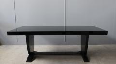 Fine French Art Deco Black Lacquered Dining or Writing Table - 612937