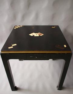 Fine French Art Deco Black Lacquered Game Table - 377915
