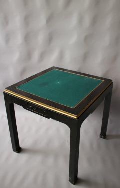 Fine French Art Deco Black Lacquered Game Table - 377916