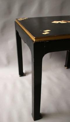 Fine French Art Deco Black Lacquered Game Table - 377920