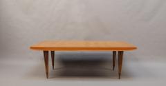 Fine French Art Deco Expandable Oak Table with Brass Ribbed Conical Legs - 415267