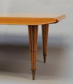 Fine French Art Deco Expandable Oak Table with Brass Ribbed Conical Legs - 415273