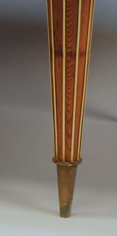 Fine French Art Deco Expandable Oak Table with Brass Ribbed Conical Legs - 415274