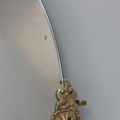 Fine French Art Deco Oval Mirror with a Solid Brass Frame - 4288630