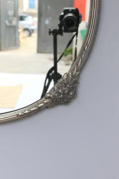 Fine French Art Deco Silver Plated Bronze Framed Round Mirror - 431268