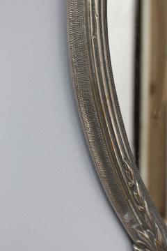 Fine French Art Deco Silver Plated Bronze Framed Round Mirror - 431270