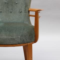 Fine French Art Deco Sycamore Armchair Circa 1940 - 4678546