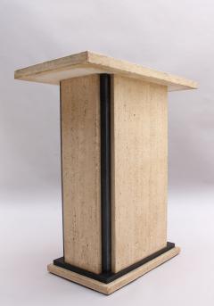 Fine French Art Deco Travertine Pedestal - 2588960