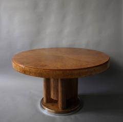 Fine French Art Deco Walnut Round Dining Table - 416877