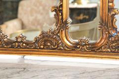 Fine French Carved Four Section Carved Rococo Over the Mantle Or Wall Mirror - 2938981