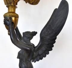 Fine French Empire 19th Century Bronze Candelabras Mounted as Lamps Pair - 3513473
