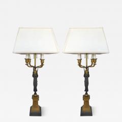 French Empire Style Candelabra Mounted as Lamps