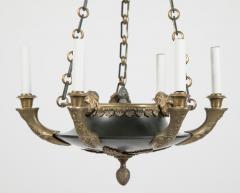 Fine French Empire Style Patinated Gilt Bronze Chandelier - 2117142