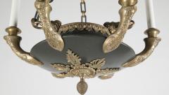 Fine French Empire Style Patinated Gilt Bronze Chandelier - 2117147