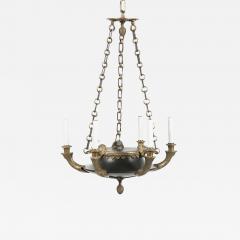 Fine French Empire Style Patinated Gilt Bronze Chandelier - 2120263