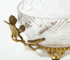 Fine French Japonisme Gilt Bronze Mounted Hand Carved Crystal Centerpiece - 4703489