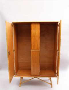 Fine French Mid Century Bamboo Armoire - 2400512