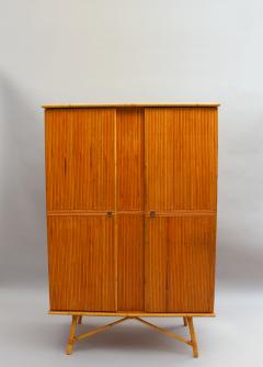 Fine French Mid Century Bamboo Armoire - 2400544