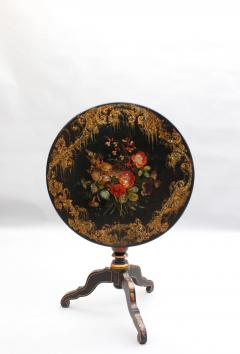 Fine French Napoleon III Lacquered Tilt Top Table - 3117262