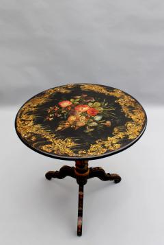 Fine French Napoleon III Lacquered Tilt Top Table - 3117265
