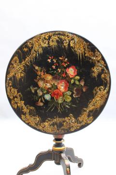 Fine French Napoleon III Lacquered Tilt Top Table - 3117278