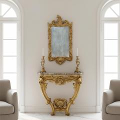 Fine George II Carved Giltwood Wall Mirror English or Scottish circa 1750 - 4410641