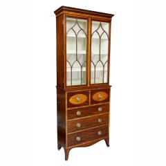 Fine George III Diminutive Mahogany and Satinwood Secretaire - 3786027