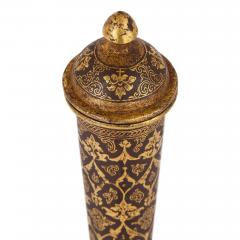 Fine Indian Gold Damascened Koftgari Steel Bottle and Stopper - 4756385